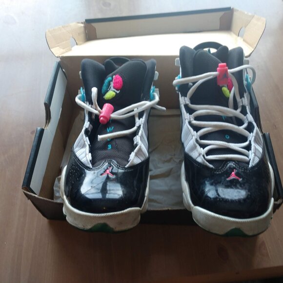 Nike Air Jordan 6 Rings South Beach Sneaker Size Youth 7Y CK0025-100 - Picture 4 of 6